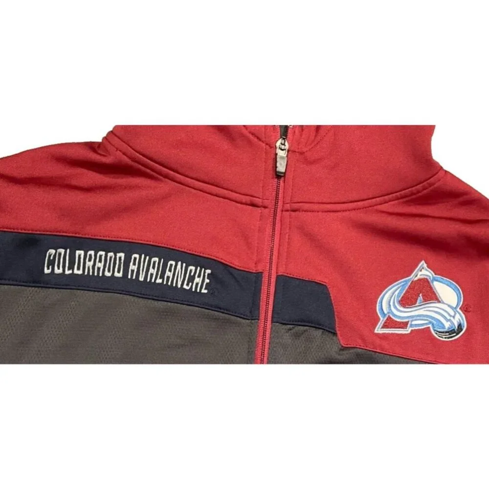 Colosseum Colorado Avalanche Youth L (16/18) Full-Zip Hoodie Jacket Red & Gray c
